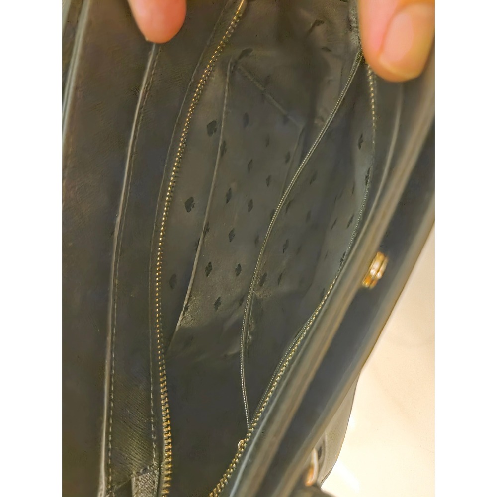 Kate Spade New York Black Saffiano Leather Triple Compartment Satchel Handbag - Picture 6 of 7
